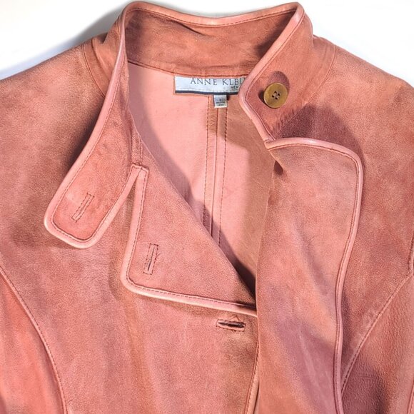 Vintage Anne Klein Suede leather Moto jacket Size Small Vintage 80s - Picture 7 of 8